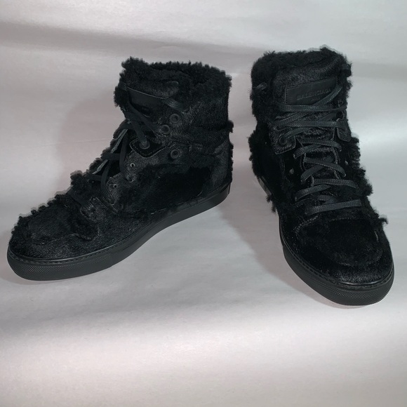 BALENCIAGA size 36 black ponyhide/shearling SNEAKS - Picture 11 of 16